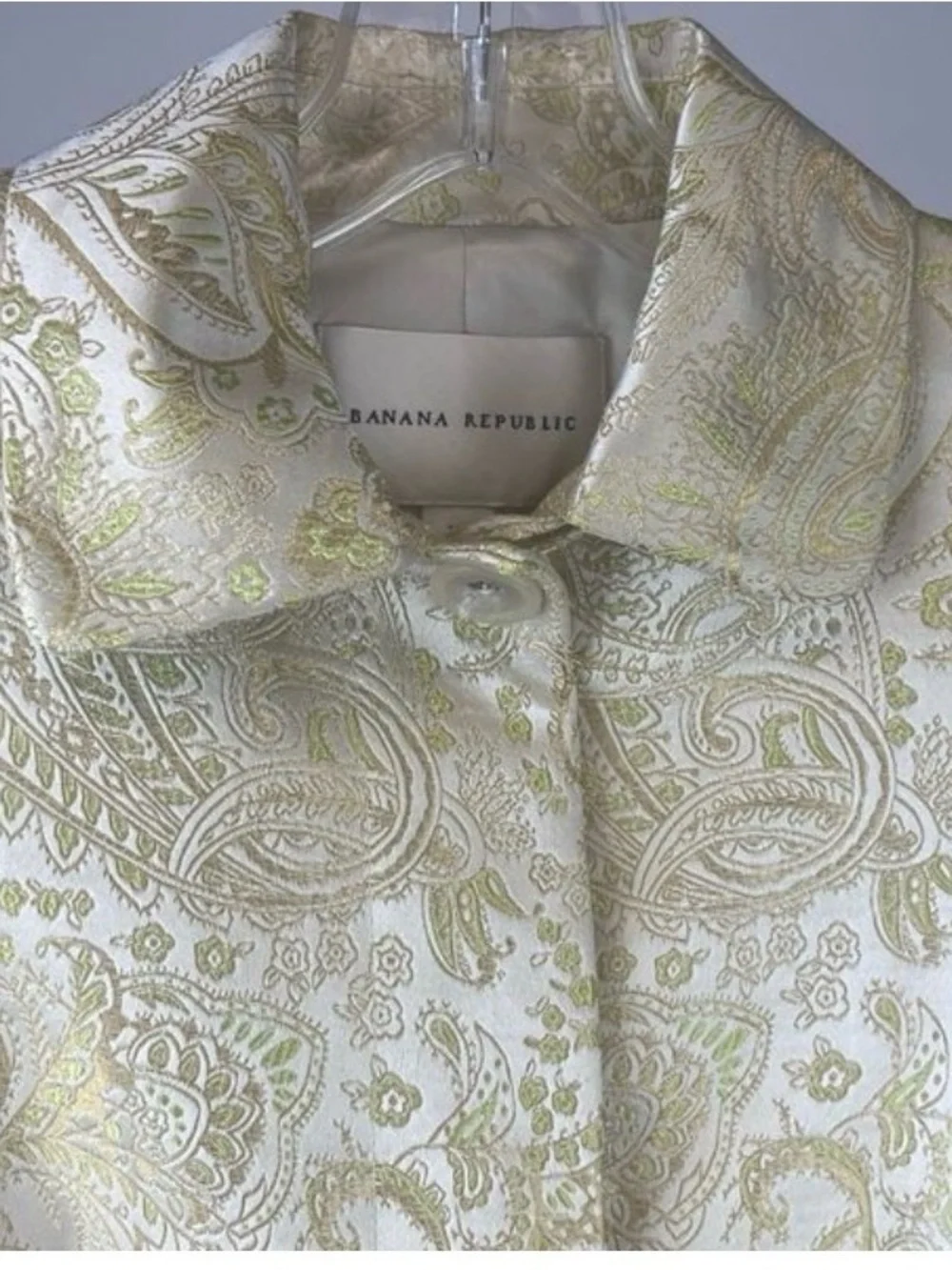 Banana Republic Vintage Ivory/Gold Topper Jacket Size XS - Picture 5 of 11
